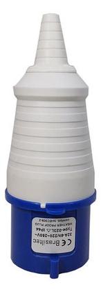 Imagem de Kit Tomada Industrial + Plugue Macho Fêmea 2p+t 32a 6h Azul