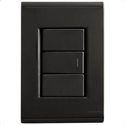 Imagem de Kit Tomada Simples Dupla Interruptor Grafite Tramontina Liz 20 Unidades