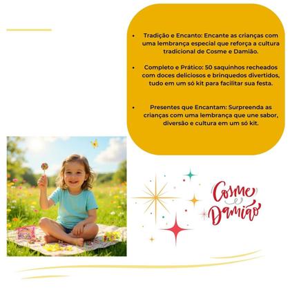 Imagem de Kit Top Cosme e Damião Doces p/ Montar 50 Saquinhos