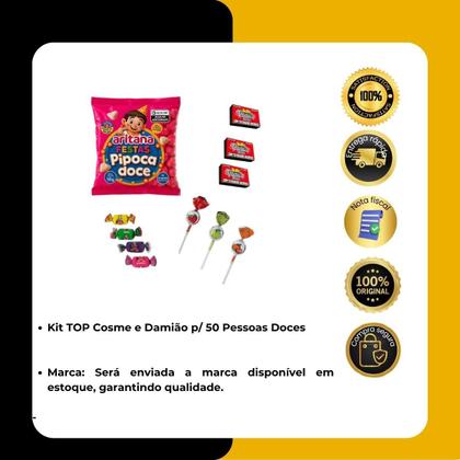 Imagem de Kit Top Cosme e Damião Doces p/ Montar 50 Saquinhos