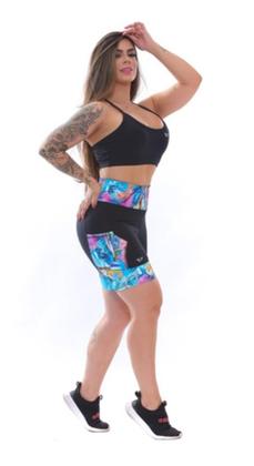 Imagem de Kit Top E Short Compressão Corrida  Pro Racing Com Bolsos