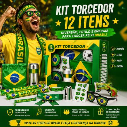 Imagem de Kit Torcedor Brasil 12 Peças Copa do Mundo 2026