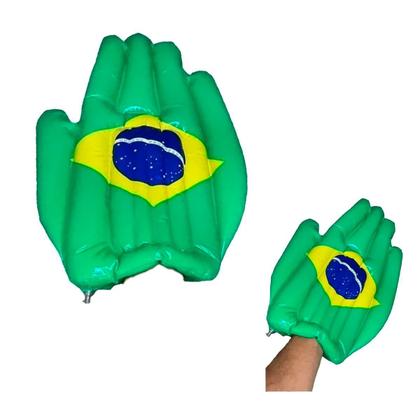 Kit Torcedor Brasil Copa do Mundo Futebol Cartola Apito Mão inflável ...