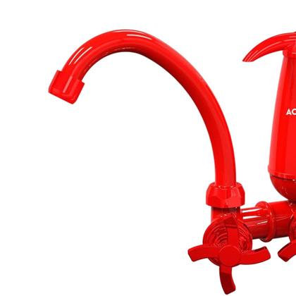 Imagem de Kit Torneira de Cozinha Parede com Filtro Acquabios 1006-0123 Vermelha + 1 Refil Extra 1007-0003