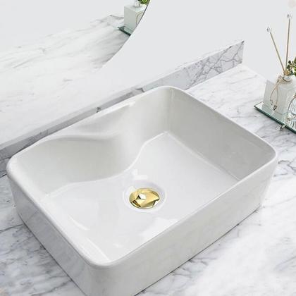 Imagem de Kit Torneira para Banheiro Misturador Monocomando Cascata Alta Dourada Com Válvula Ralo Click Up Luxo Dourada