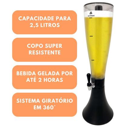 Kit Torre de Chopp Marcbeer 2,5 Litros com Torneira Extra Marchesoni Imagem de Kit Torre de Chopp Marcbeer 2,5 Litros com Torneira Extra Marchesoni