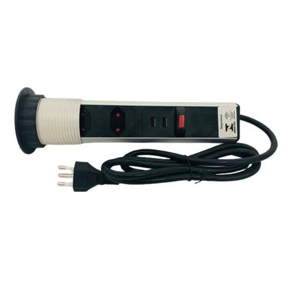 Imagem de Kit Torre Tomada Multiplug 2 Tomadas 2 USB e Torre Tomada 3 Tomadas Bivolt