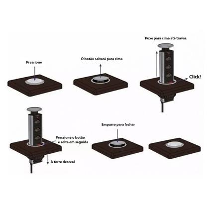 Imagem de Kit Torre Tomada Multiplug 2 Tomadas 2 USB e Torre Tomada 3 Tomadas Bivolt