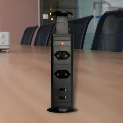 Imagem de Kit Torre Tomada Multiplug 2 Tomadas 2 USB e Torre Tomada 3 Tomadas Bivolt