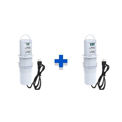 Imagem de Kit Torres Tomada Totem Manual Alça 2Tom 10A 2 e 3 USB 5.2A