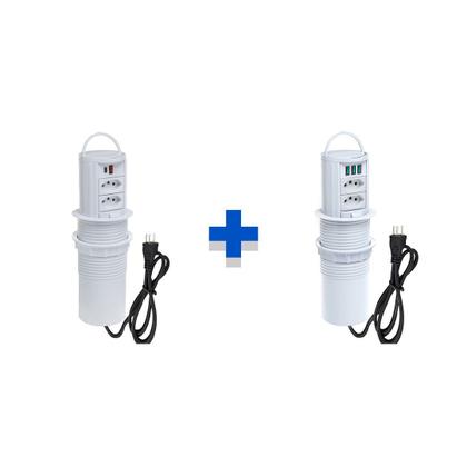 Imagem de Kit Torres Tomada Totem Manual Alça 2Tom 20A 2 e 3 USB 5.2A