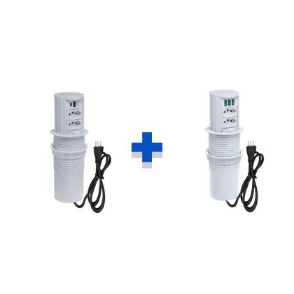 Imagem de Kit Torres Tomada Totem Slim Manual 2Tom 20A 2 e 3 USB 5.2A