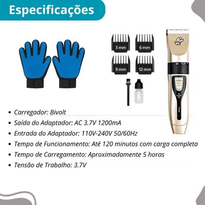 Imagem de KIT Tosa Pet com de Luvas Tira Pêlos ajustável a uso diário
