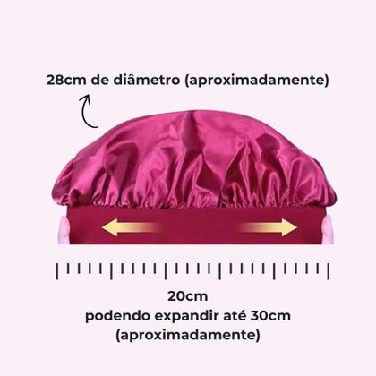 Imagem de Kit Touca De Cetim Dupla Face Big Com Modelador De Cetim