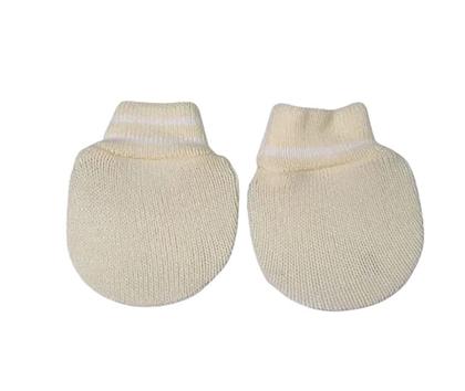 Imagem de Kit Touca Luva e Sapatinho Tricot Tricô AMARELO LISTRADO para Bebê RN 0 a 3 meses TRICART