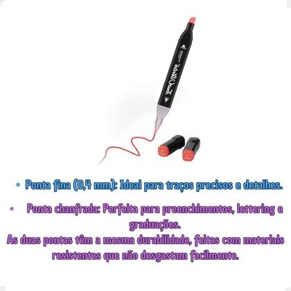 Imagem de Kit Touch Estojo Canetas Marcador Ponta Dupla 120 Cores Fofa Para E Livros De Colorir Bobbie Goods C