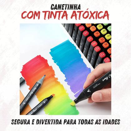 Imagem de Kit Touch Estojo Canetas Marcador Ponta Dupla 120 Cores Fofa Para E Livros De Colorir Bobbie Goods C