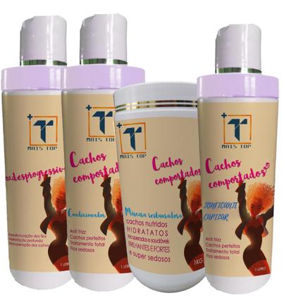 Imagem de Kit Transição Capilar  Desprogressiva 1L + Shampoo 1L + Máscara 1L + Tonificante 1L