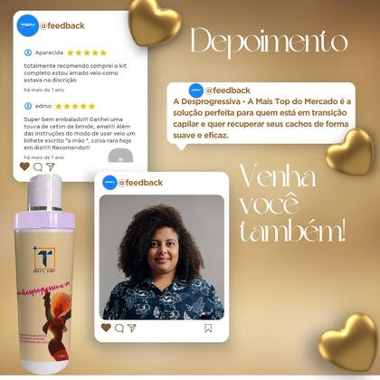 Imagem de Kit Transição Capilar  Desprogressiva 1L + Shampoo 1L + Máscara 1L + Tonificante 1L