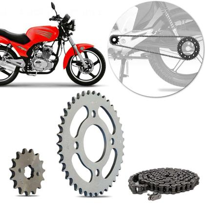 Kit Transmissão Coroa Pinhão Speed 150 2008 a 2015 Corrente sem Retentor Riffel Imagem de Kit Transmissão Coroa Pinhão Speed 150 2008 a 2015 Corrente sem Retentor Riffel