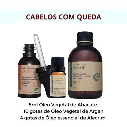 Imagem de Kit Tratamento Cabelos com Queda Óleo Abacate, Argan e Alecrim