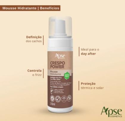Imagem de Kit Tratamento Completo Crespo Apse com Mousse 6 itens