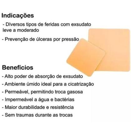 Imagem de Kit Tratamento De Machucados Lesão 1 Hidrocoloide + 1m Filme Adesivo