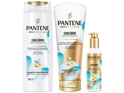 Imagem de Kit Tratamento para o Cabelo Pantene Equilíbrio Raiz e Pontas 3 Peças
