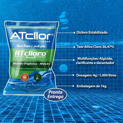 Imagem de Kit Tratamento Piscina Com Clarificante Cloro Redutor Elevador Ph Teste Cloro Inflável Fibra Vinil