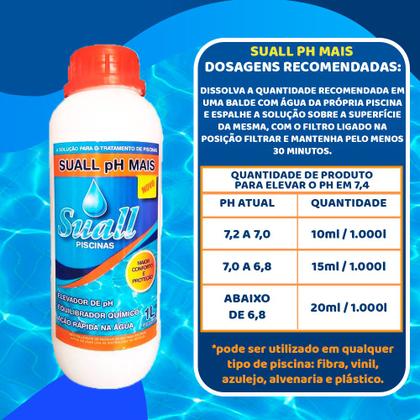 Imagem de Kit Tratamento Piscina Com Clarificante Cloro Redutor Elevador Ph Teste Cloro Inflável Fibra Vinil