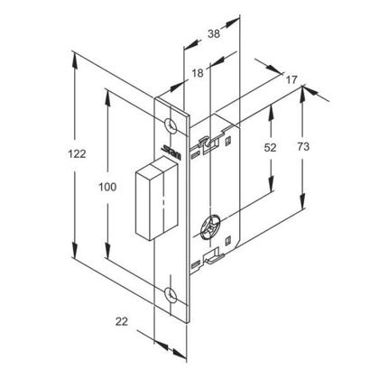 Imagem de Kit Trava Auxiliar Stam 1003 Simples Tetra Inox com Olho Magico Soprano