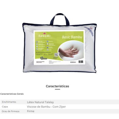 Imagem de Kit Travesseiro Basic Bambu Médio 15cm de Altura + Capa Impermeável