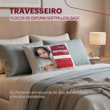 Imagem de Kit Travesseiro Firme Orthocrin Softpillow Light Alto Suporte 40x60x15