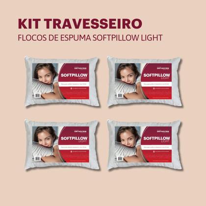 Imagem de Kit Travesseiro Firme Orthocrin Softpillow Light Alto Suporte 40x60x15