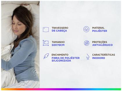 Imagem de Kit Travesseiro Ortobom de Cabeça Poliéster 
