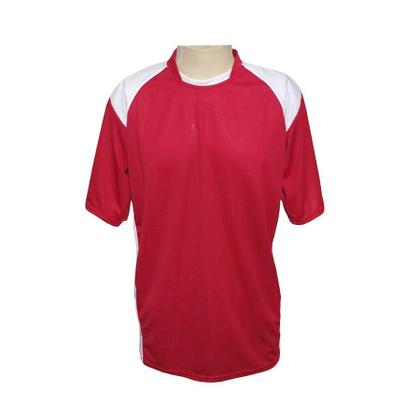 Imagem de Kit TRB com 16 Camisas Vermelho/Branco e 16 Calções Brancos