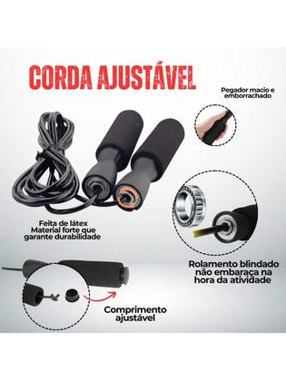 Imagem de Kit Treine Em Casa Completo Elástico Extensor Cross Tube + Kit com 5 Faixa + Corda de Pular