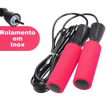 Imagem de Kit Treine Em Casa Fitness Com Elástico Extensor Cross Tube  + Corda de Pular + Kit com 5 Faixa Mini Band