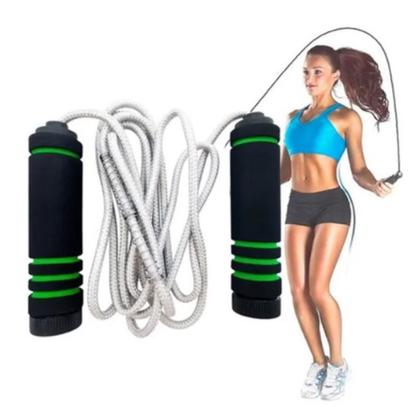 Imagem de Kit Treino Academia em Casa Colchonete + Elástico de tensão + Corda de Pular + Elástico de Pé