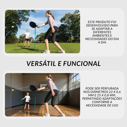 Imagem de Kit Treino Espiribol de Tênis Portátil com 2 Raquetes e 1 Bola Importway Iwj005
