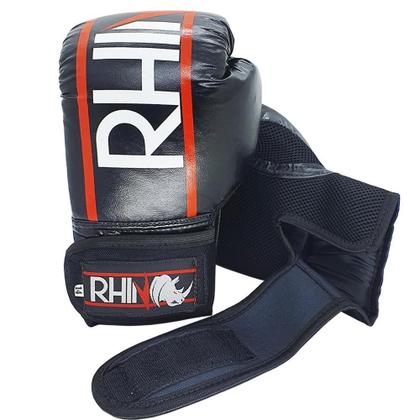 Imagem de Kit Treino Rhino Com Luva + Bandagem + Protetor Bucal 12Oz