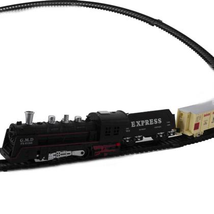 Imagem de Kit Trem Locomotiva 9 Peças E 26 Trilhos Para Brincar