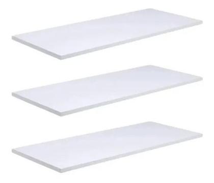 Imagem de Kit Três Prateleira Branca Mais Armário Buffet Três Nicho Aramado Com Pé Retro