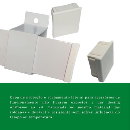 Imagem de Kit Trilho Correr 3,00m 35x35 Alumínio Branco p/ Duas Portas de 75cm - RDA-4