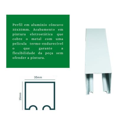 Imagem de Kit Trilho Correr 4,00m 35x35 Alumínio Branco p/ Duas Portas de 100cm - RDA-4 - KT2-740.4