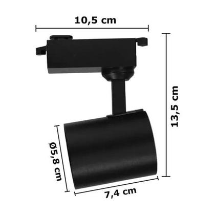 Imagem de Kit Trilho Eletrificado 1 Metro Com 3 Spots Led 7w Bivolt