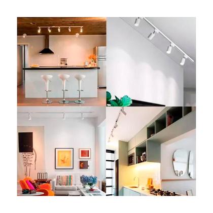 Imagem de Kit Trilho Eletrificado p/ Spot Led 1M + 4 Spots 7W 6.500K Branco - Noll Led