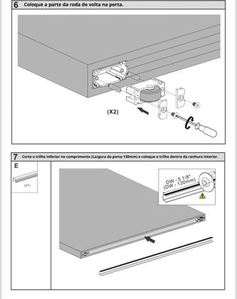 Imagem de Kit Trilho Oculto Invisível 1,50m para Portas de Correr  Sistema Discreto