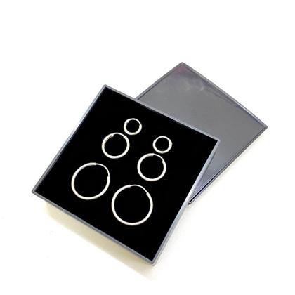 Imagem de Kit Trio Argolas Redondas Prata Lei 925