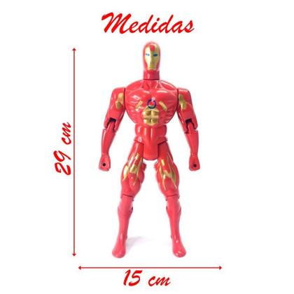 Imagem de Kit Trio Brinquedo Incrível Hulk Homem Aranha Homem Aço 29cm